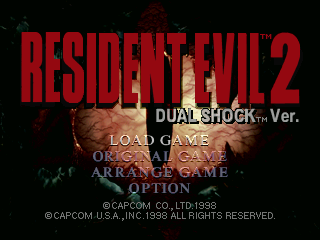 Resident Evil 2: Dual Shock Edition title screen for Playstation